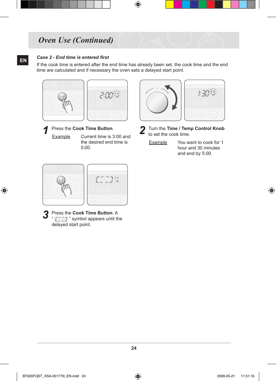 Oven use (continued) | Samsung BT62FQFST User Manual | Page 26 / 52