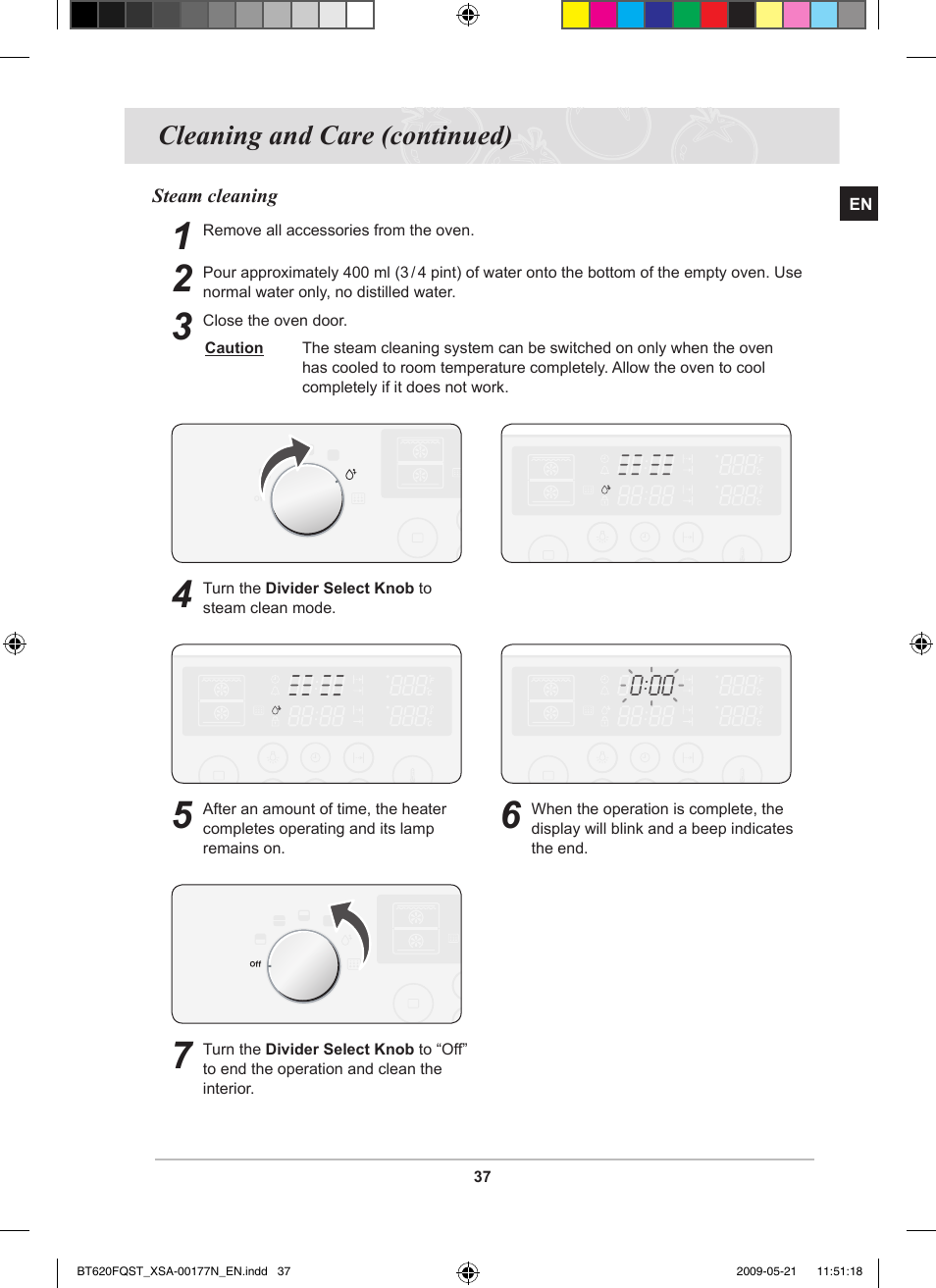 Cleaning and care (continued) | Samsung BT62FQFST User Manual | Page 39 / 52