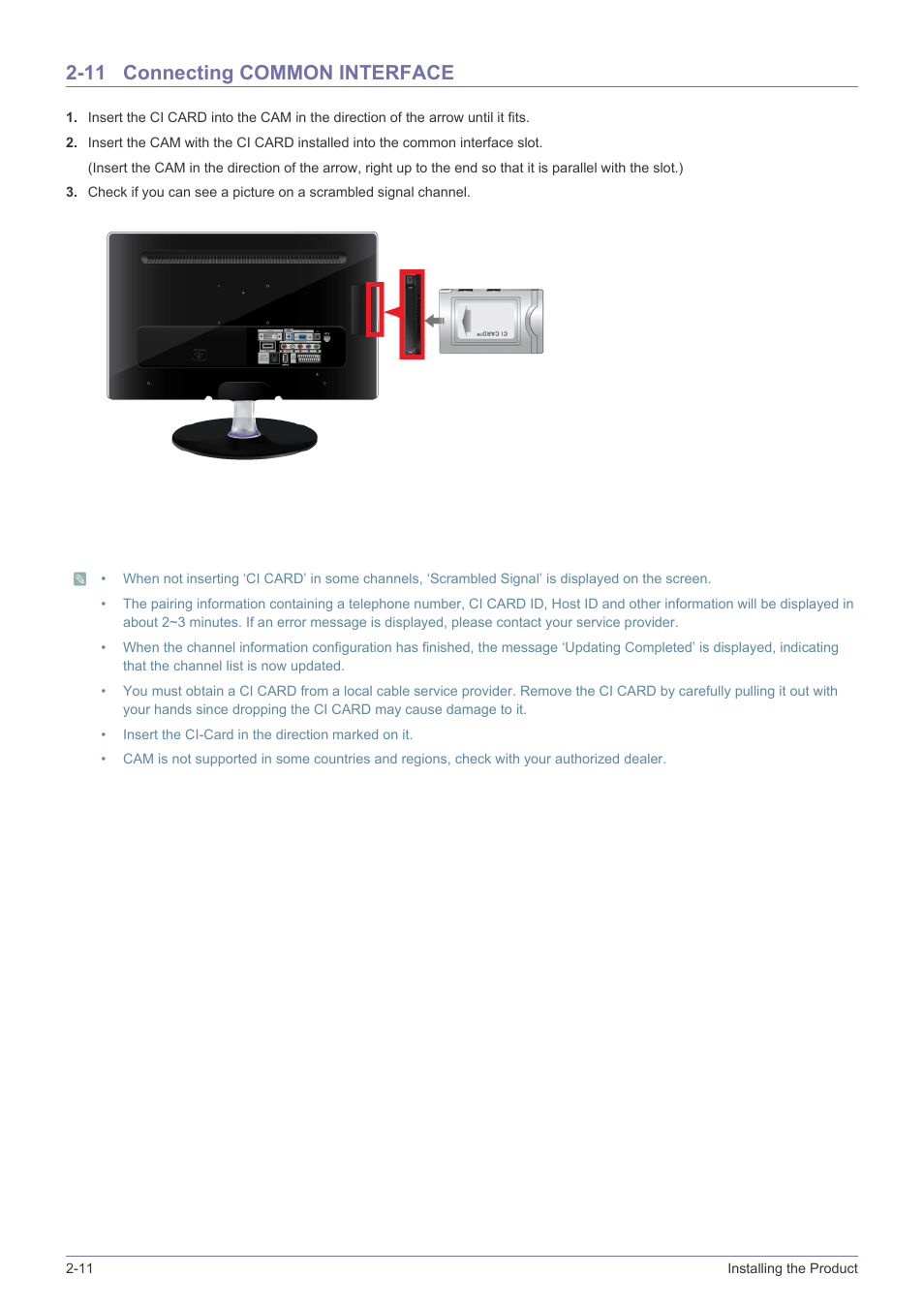 11 connecting common interface, Connecting common interface -11 | Samsung SyncMaster XL2270HD User Manual | Page 24 / 68