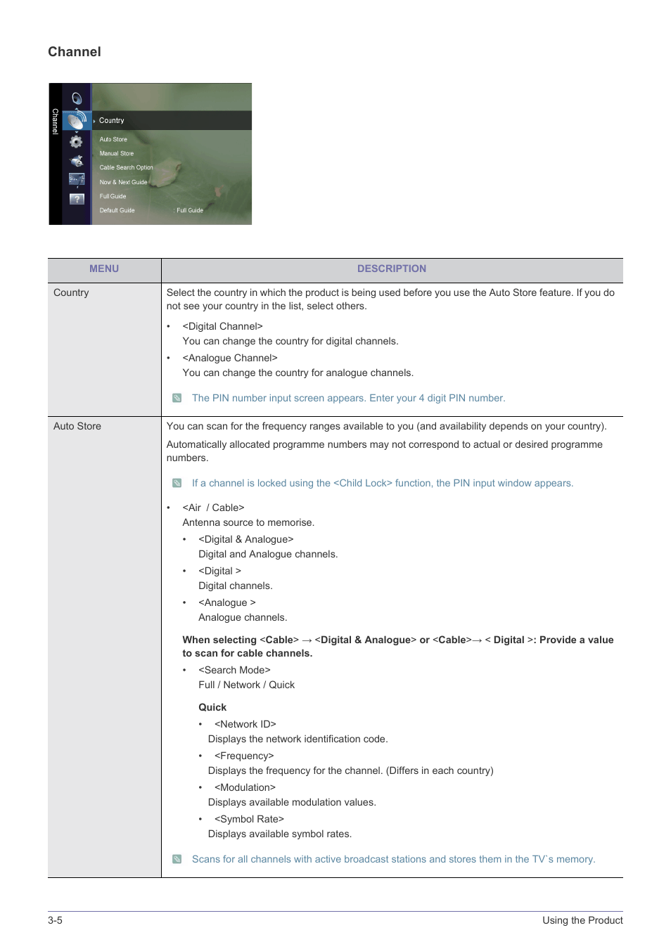 Channel | Samsung SyncMaster XL2270HD User Manual | Page 42 / 68