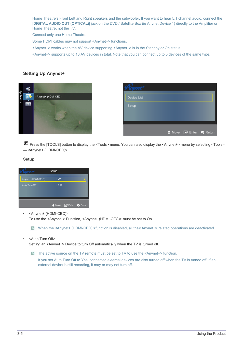 Setting up anynet | Samsung SyncMaster XL2270HD User Manual | Page 52 / 68