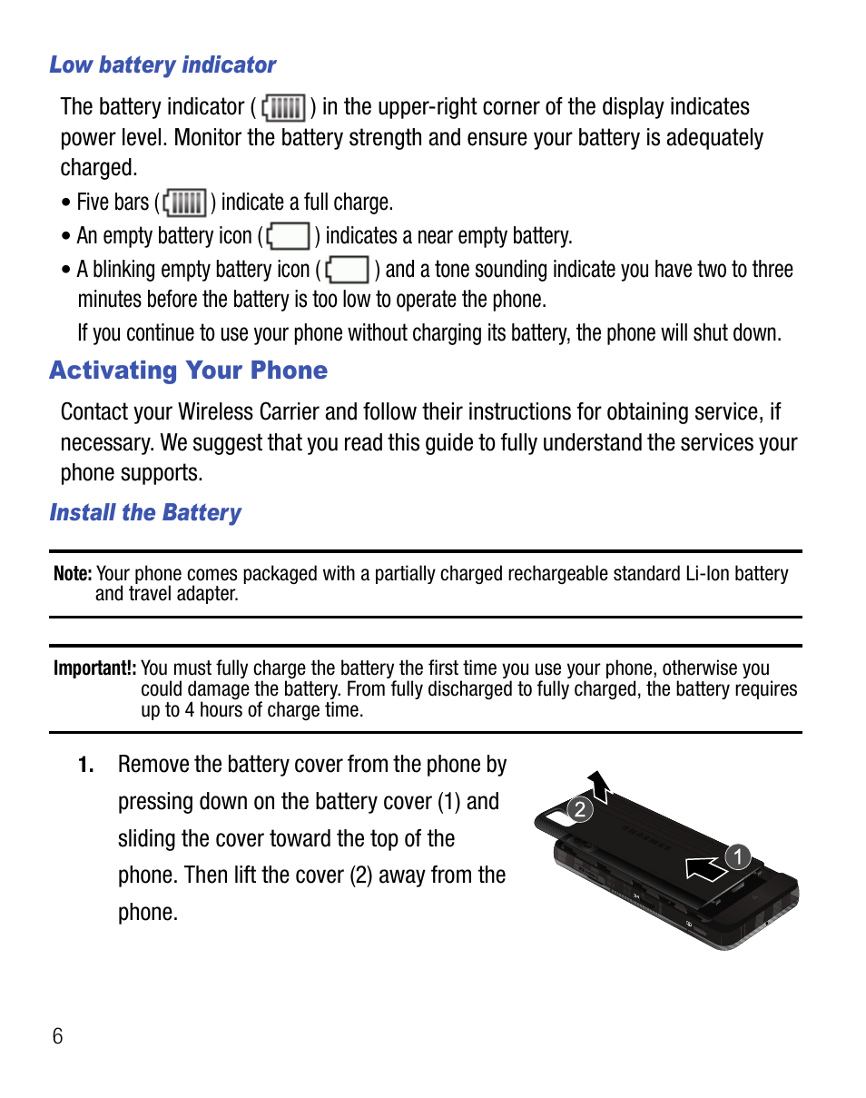 Activating your phone | Samsung Finesse SCH-R810C User Manual | Page 10 / 80