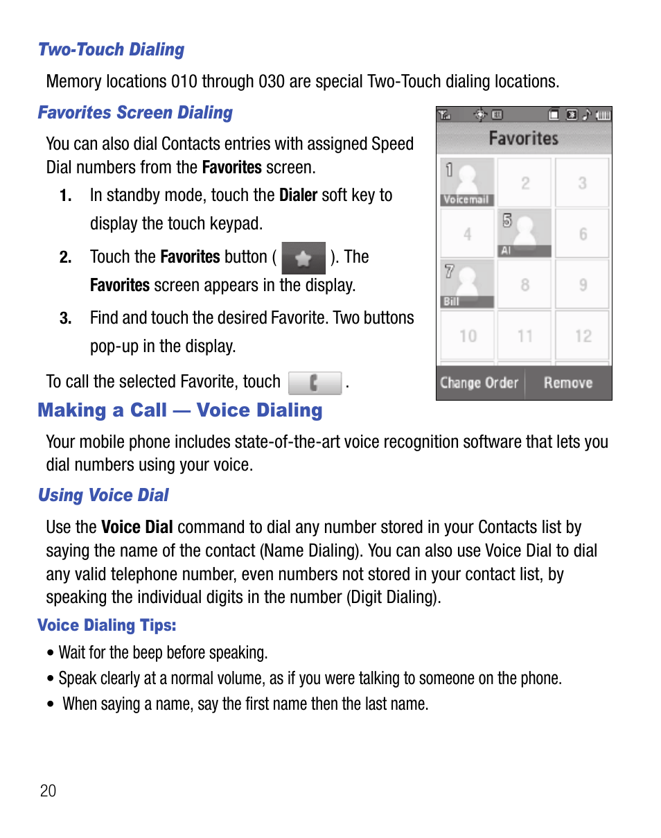 Making a call — voice dialing | Samsung Finesse SCH-R810C User Manual | Page 24 / 80