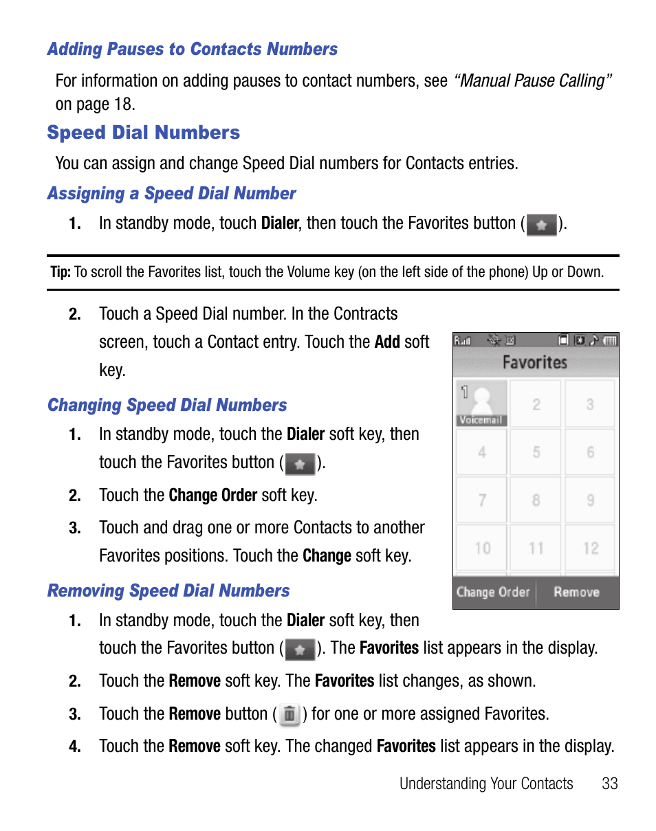 Speed dial numbers | Samsung Finesse SCH-R810C User Manual | Page 37 / 80