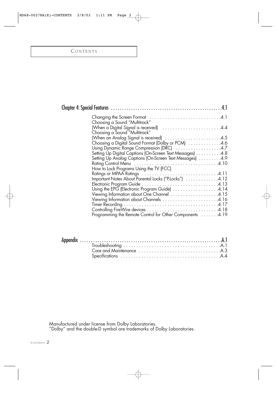 Chapter 4: special features | Samsung SIR-T165 User Manual | Page 10 / 63