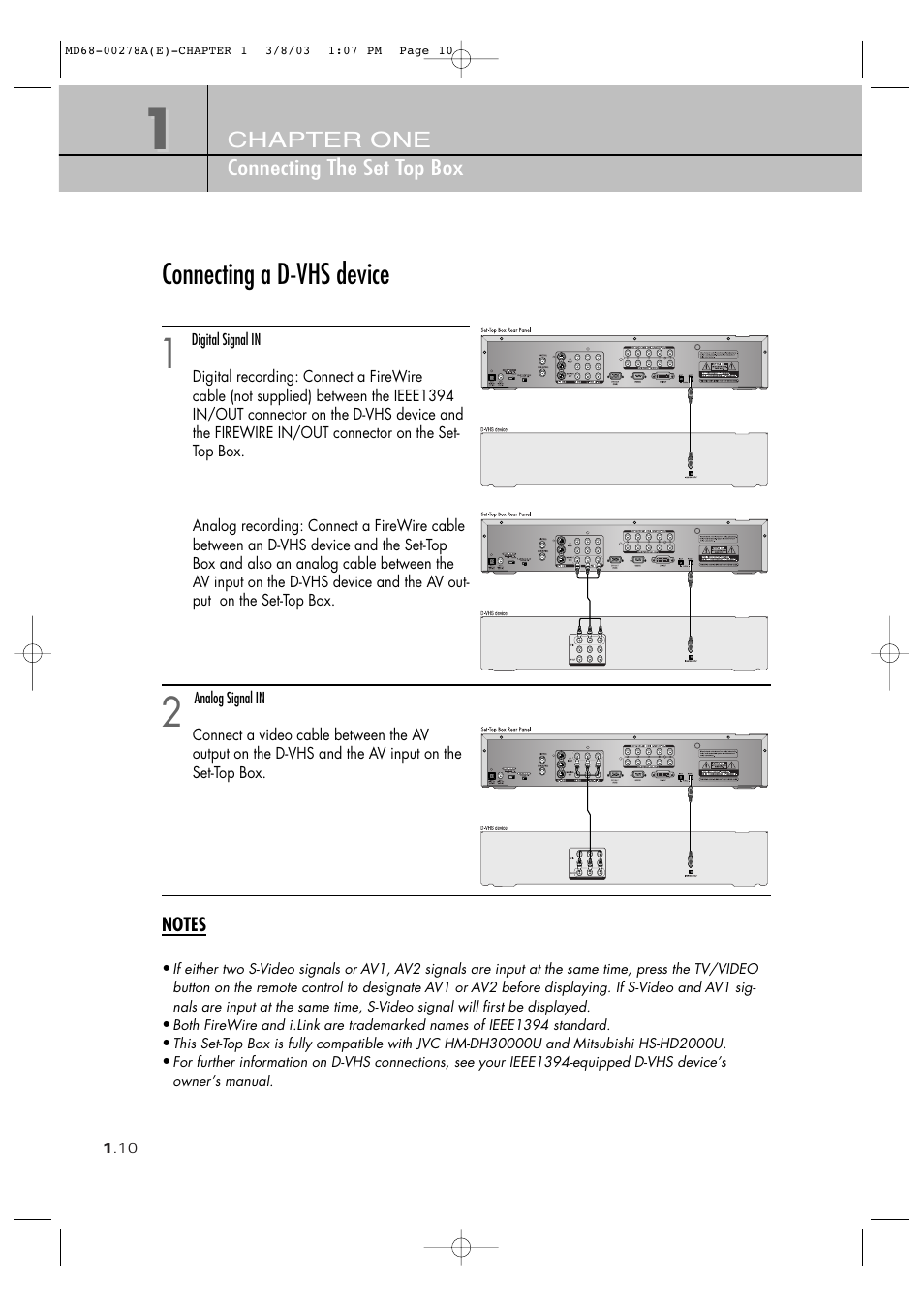 Connecting a d-vhs device | Samsung SIR-T165 User Manual | Page 20 / 63