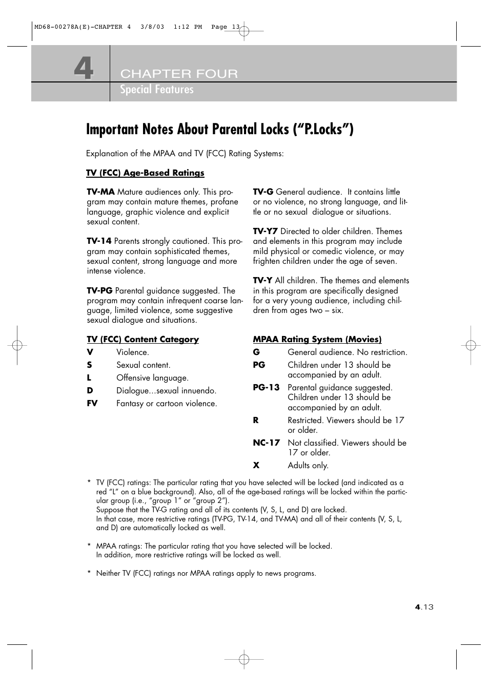 Chapter four special features | Samsung SIR-T165 User Manual | Page 47 / 63