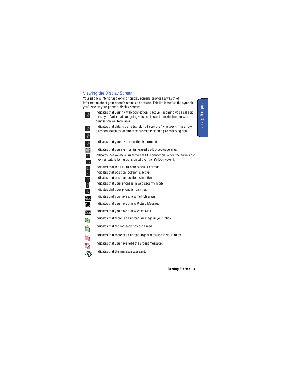 Viewing the display screen | Samsung SH-u740 User Manual | Page 11 / 154