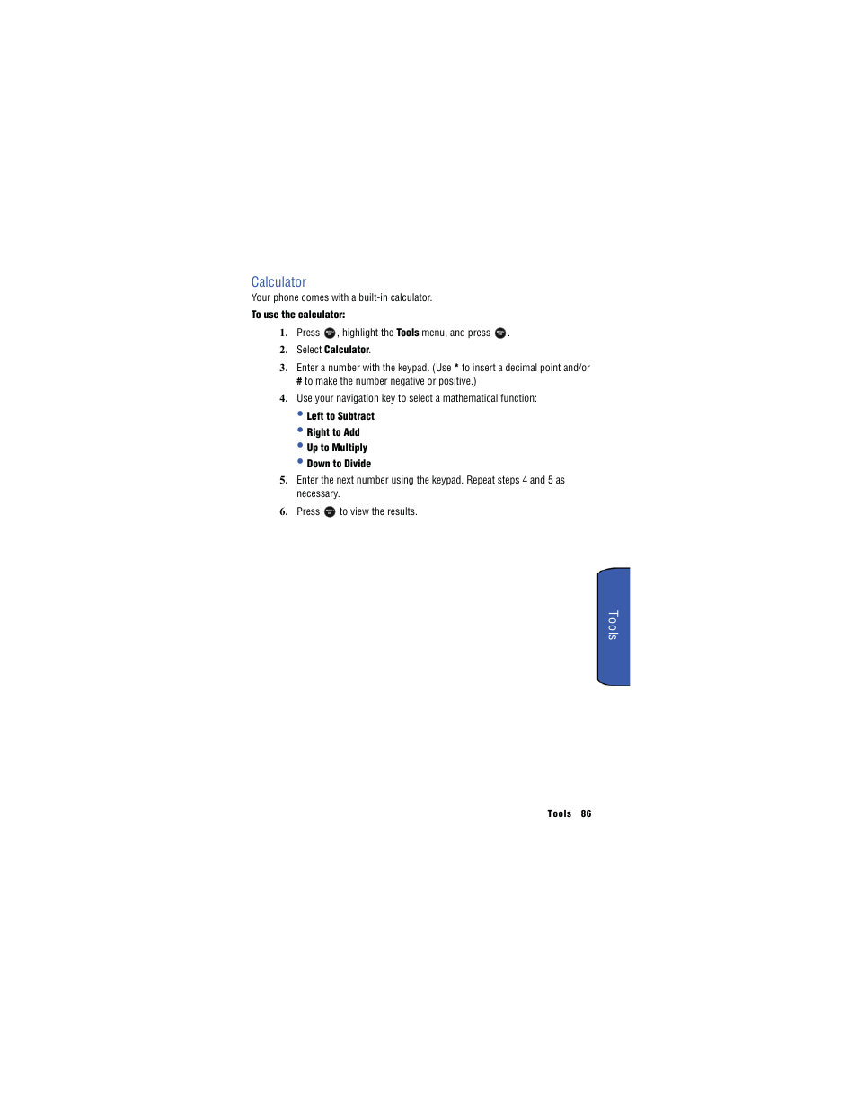 Calculator | Samsung SH-u740 User Manual | Page 93 / 154