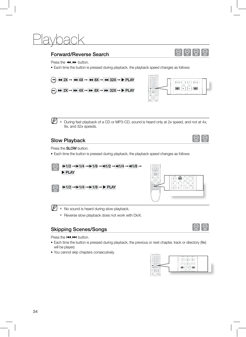 Playback, Dbad | Samsung HT-TZ222 User Manual | Page 34 / 64