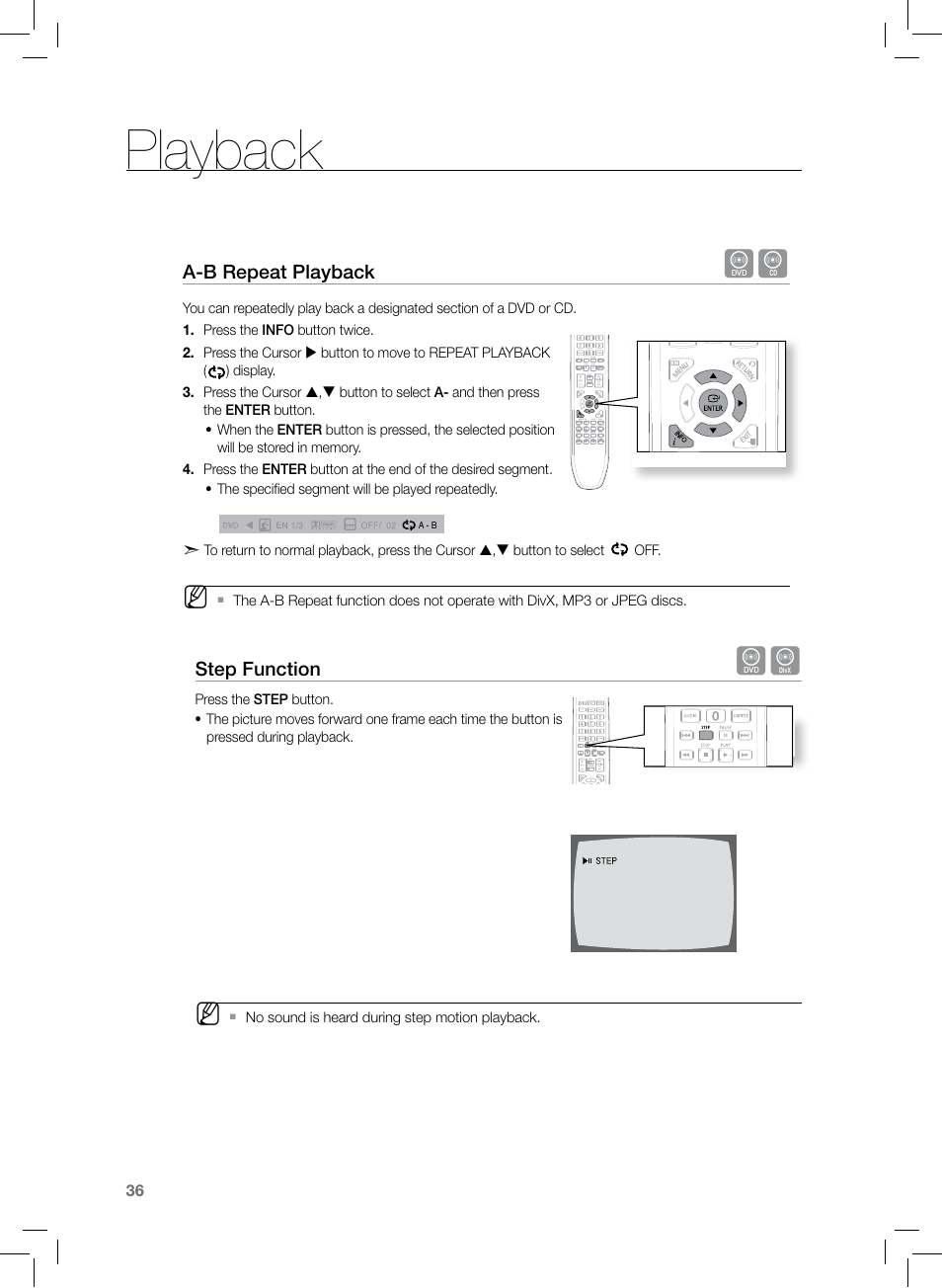 Playback | Samsung HT-TZ222 User Manual | Page 36 / 64