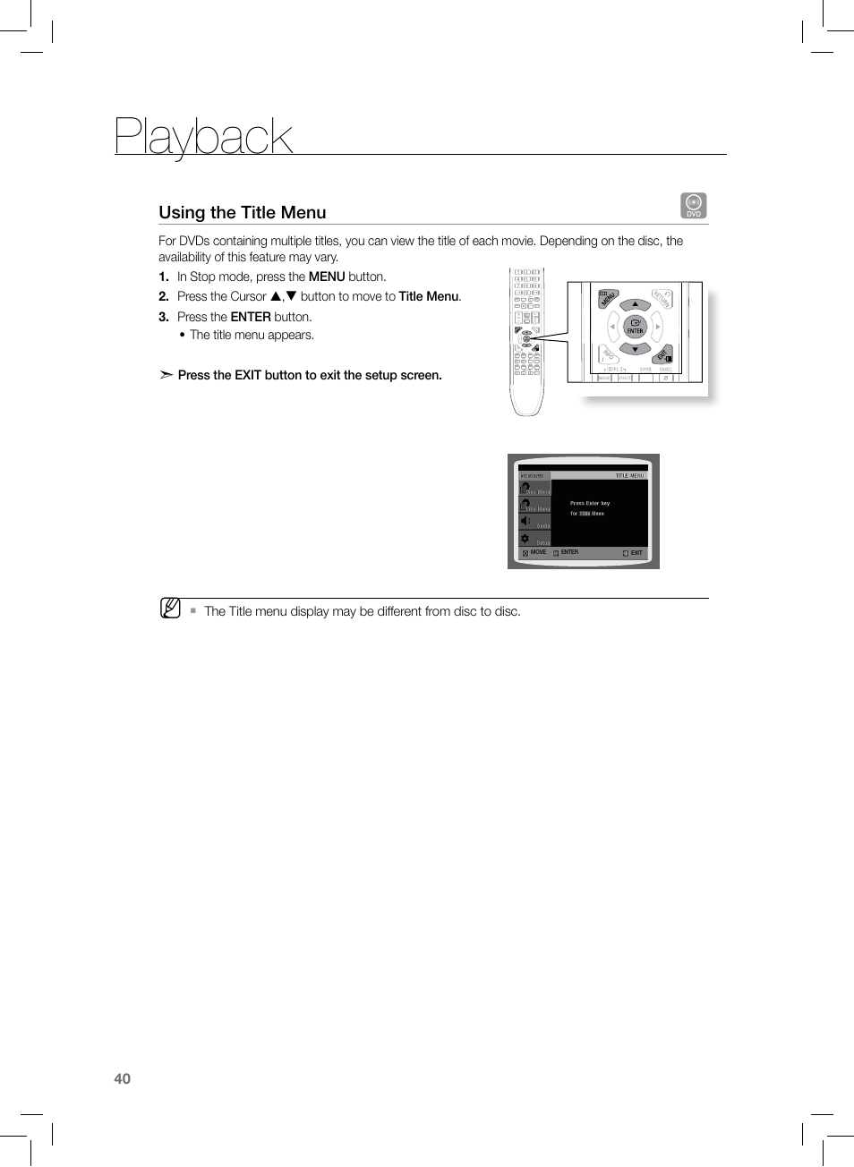 Playback | Samsung HT-TZ222 User Manual | Page 40 / 64