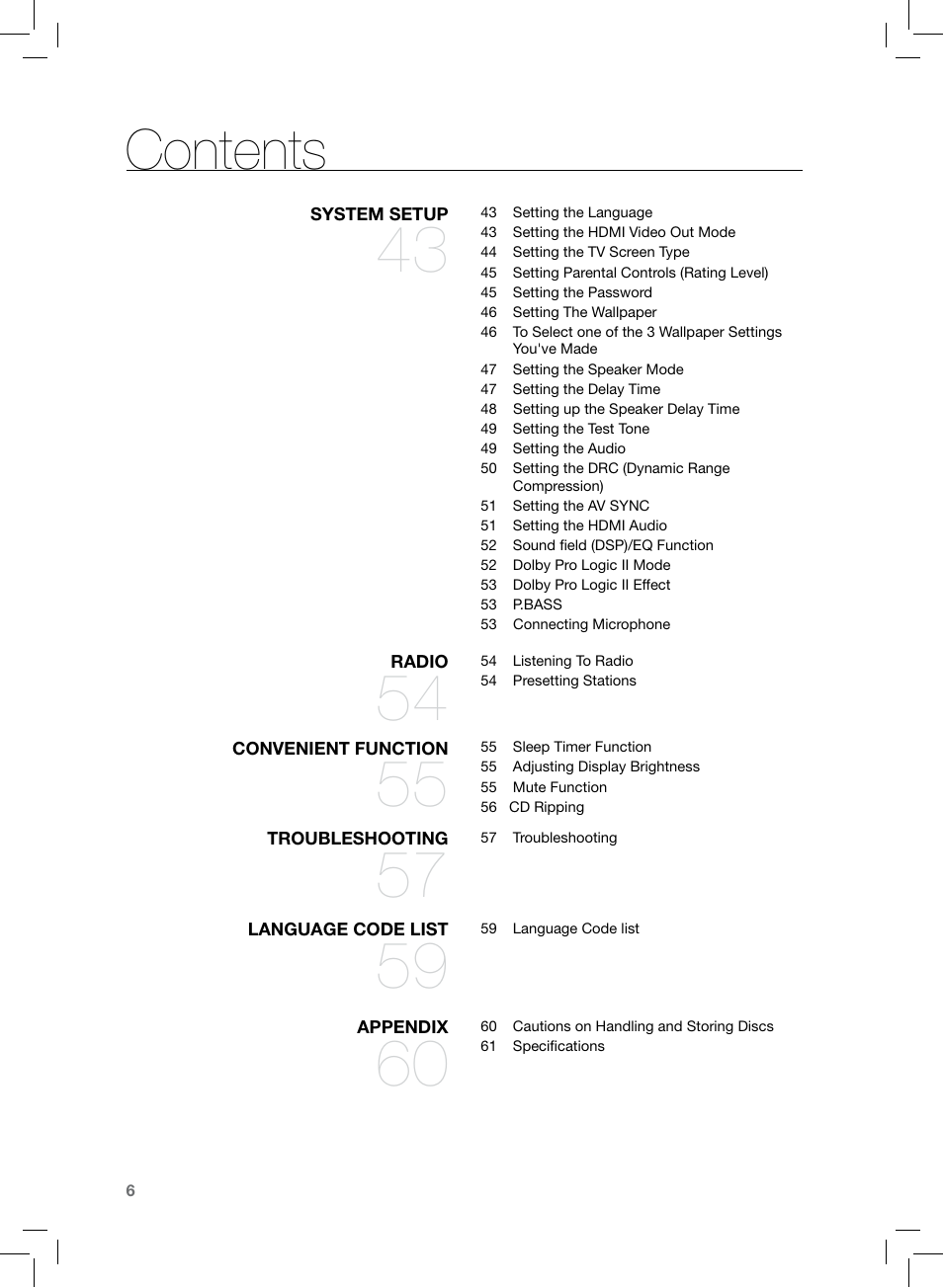 Samsung HT-TZ222 User Manual | Page 6 / 64
