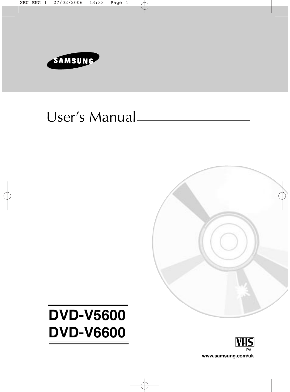 Samsung DVD-V5600 User Manual | 56 pages