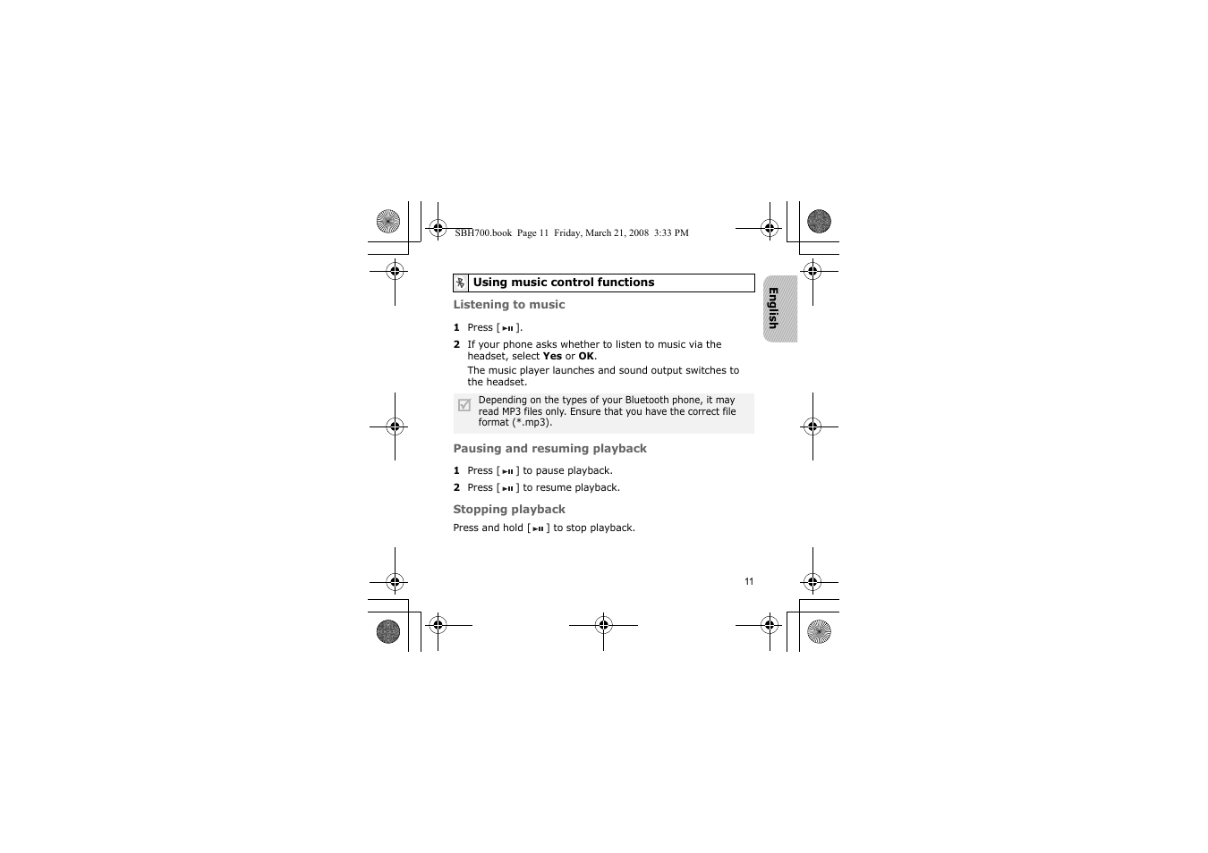 Using music control functions | Samsung SBH700 User Manual | Page 14 / 94