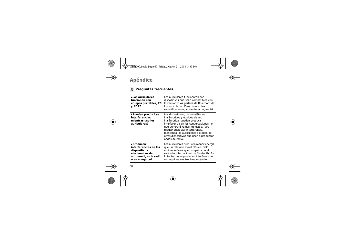Apéndice, Preguntas frecuentes | Samsung SBH700 User Manual | Page 63 / 94