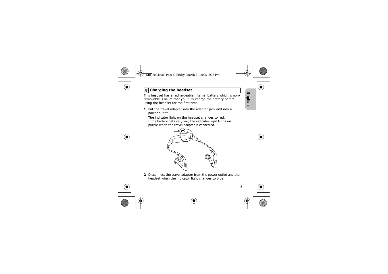 Charging the headset | Samsung SBH700 User Manual | Page 8 / 94
