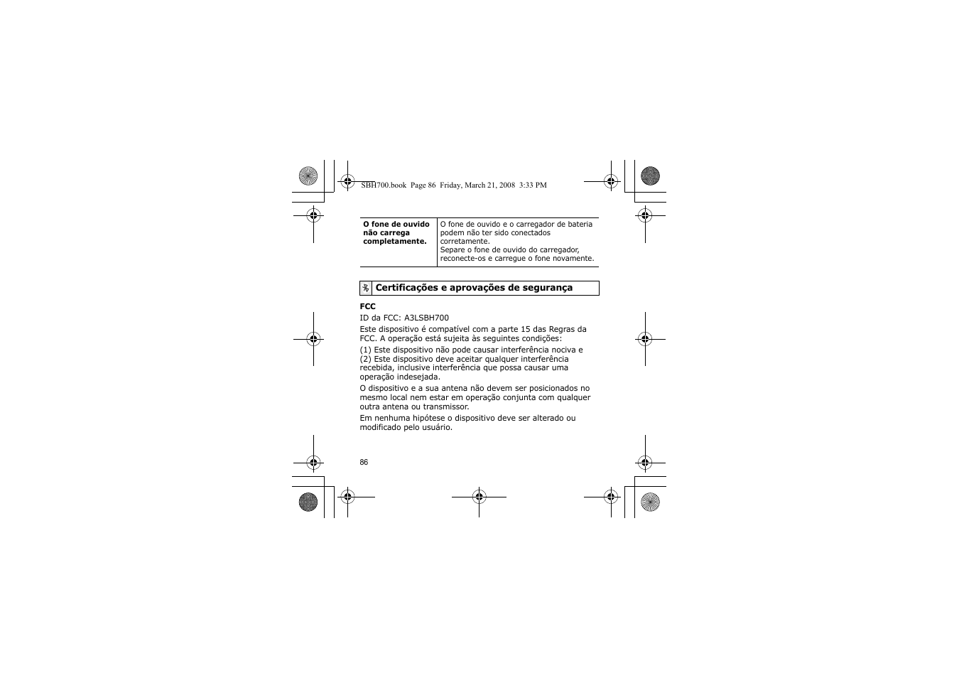 Certificações e aprovações de segurança | Samsung SBH700 User Manual | Page 89 / 94