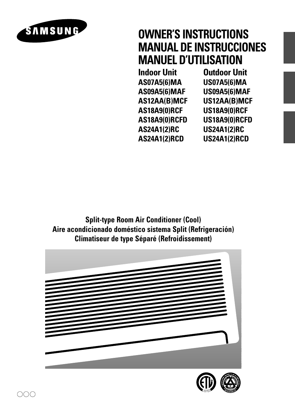 Samsung AS07A5(6)MA User Manual | 26 pages