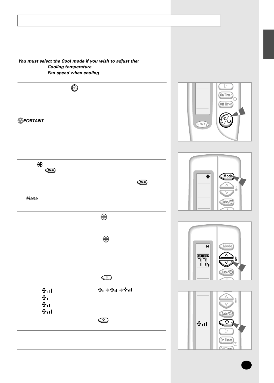 Cooling your room | Samsung AS07A5(6)MA User Manual | Page 11 / 26