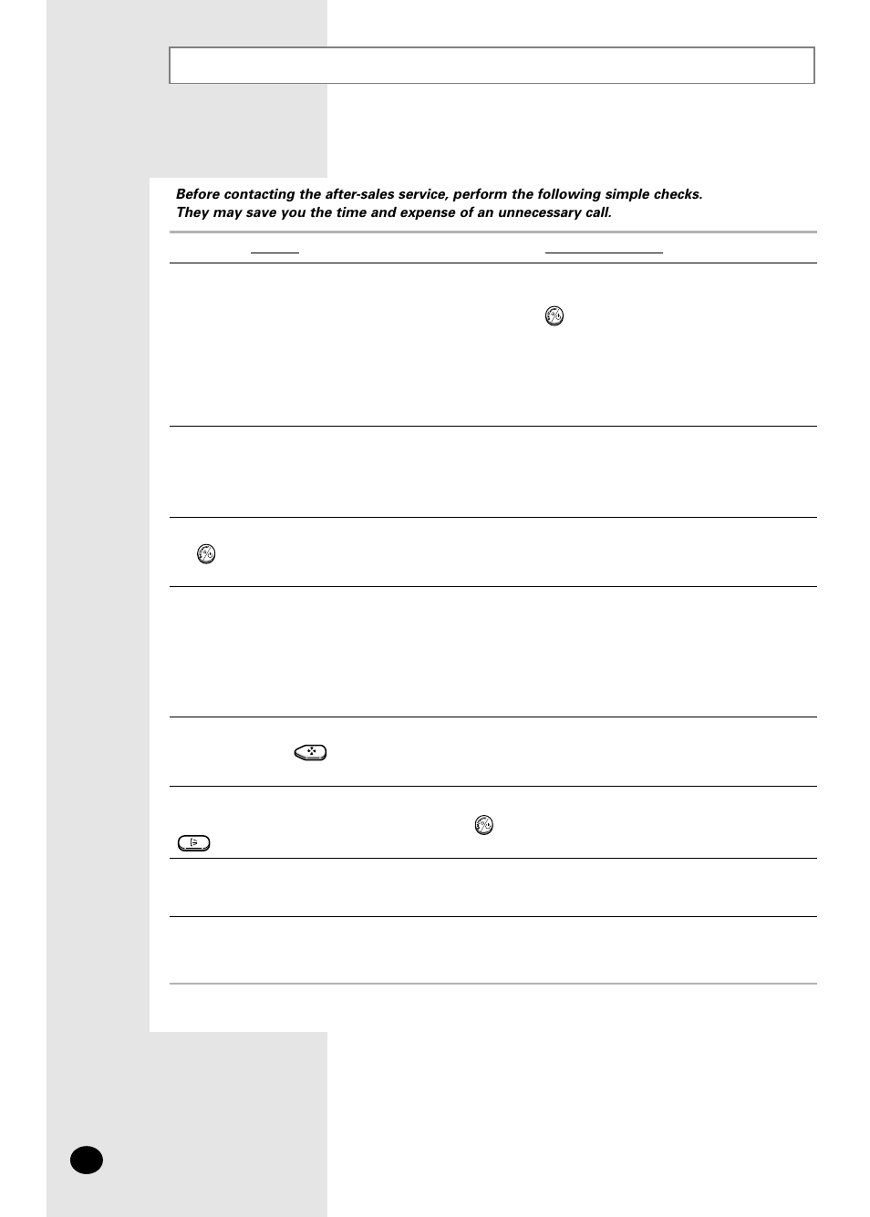 Solving common problems | Samsung AS07A5(6)MA User Manual | Page 22 / 26