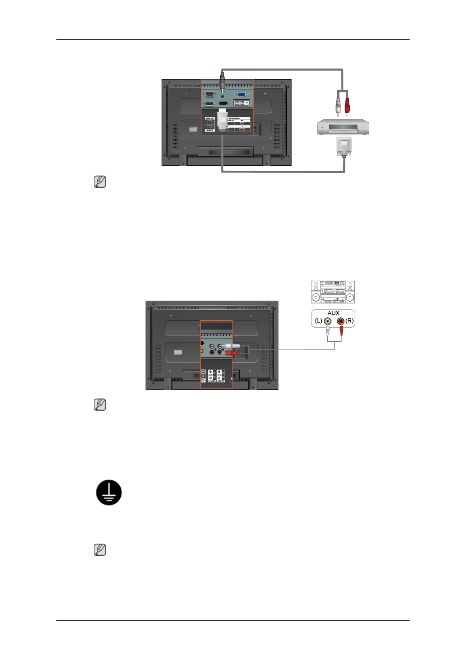 Connecting using a dvi to hdmi cable, Connecting to an audio system, Connecting a lan cable | Samsung 400TSn User Manual | Page 31 / 115
