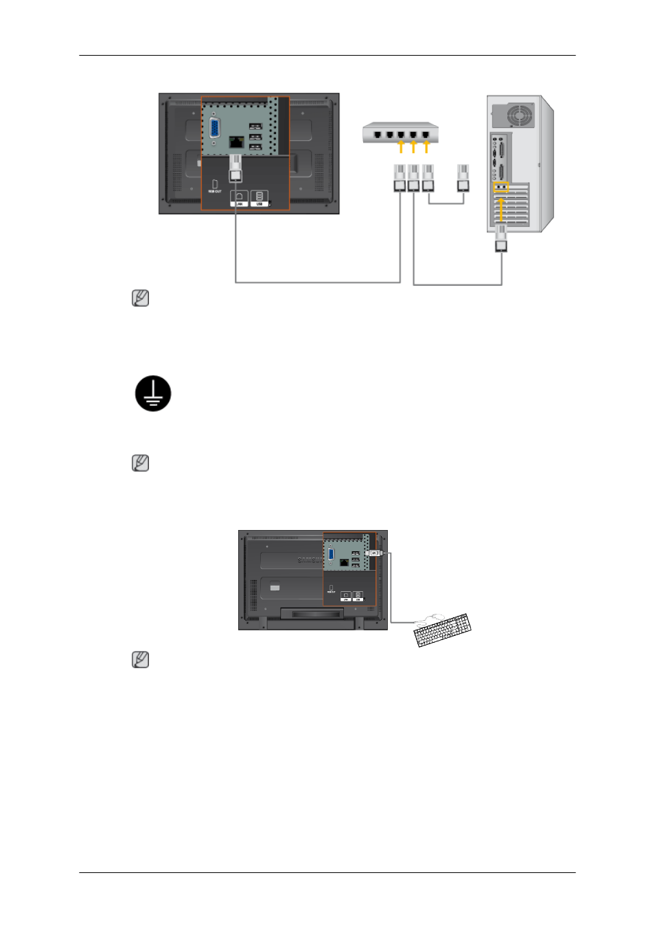 Connecting a usb device | Samsung 400TSn User Manual | Page 32 / 115