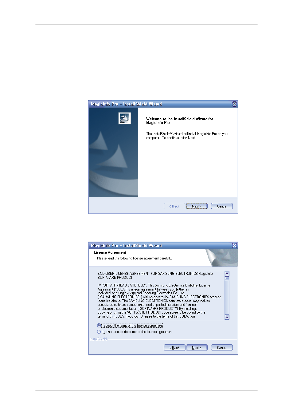 Installation magicinfo pro, Installation | Samsung 400TSn User Manual | Page 41 / 115