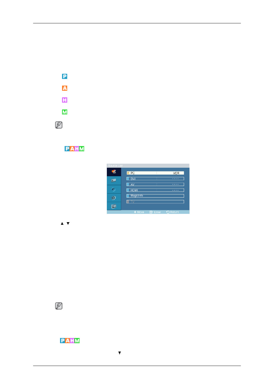 Adjusting the lcd display, Input, Source list | Edit name | Samsung 400TSn User Manual | Page 52 / 115