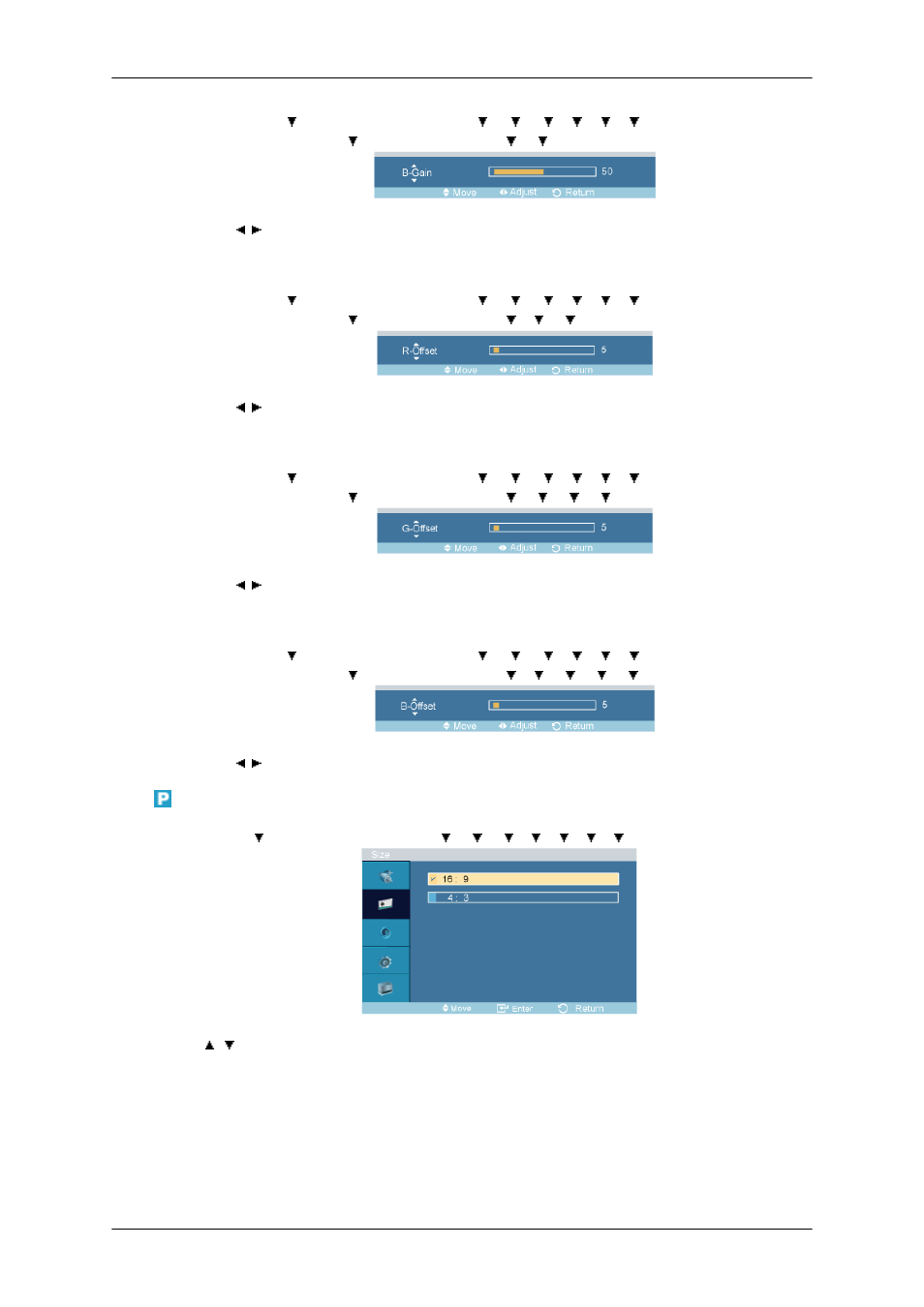 Size | Samsung 400TSn User Manual | Page 59 / 115
