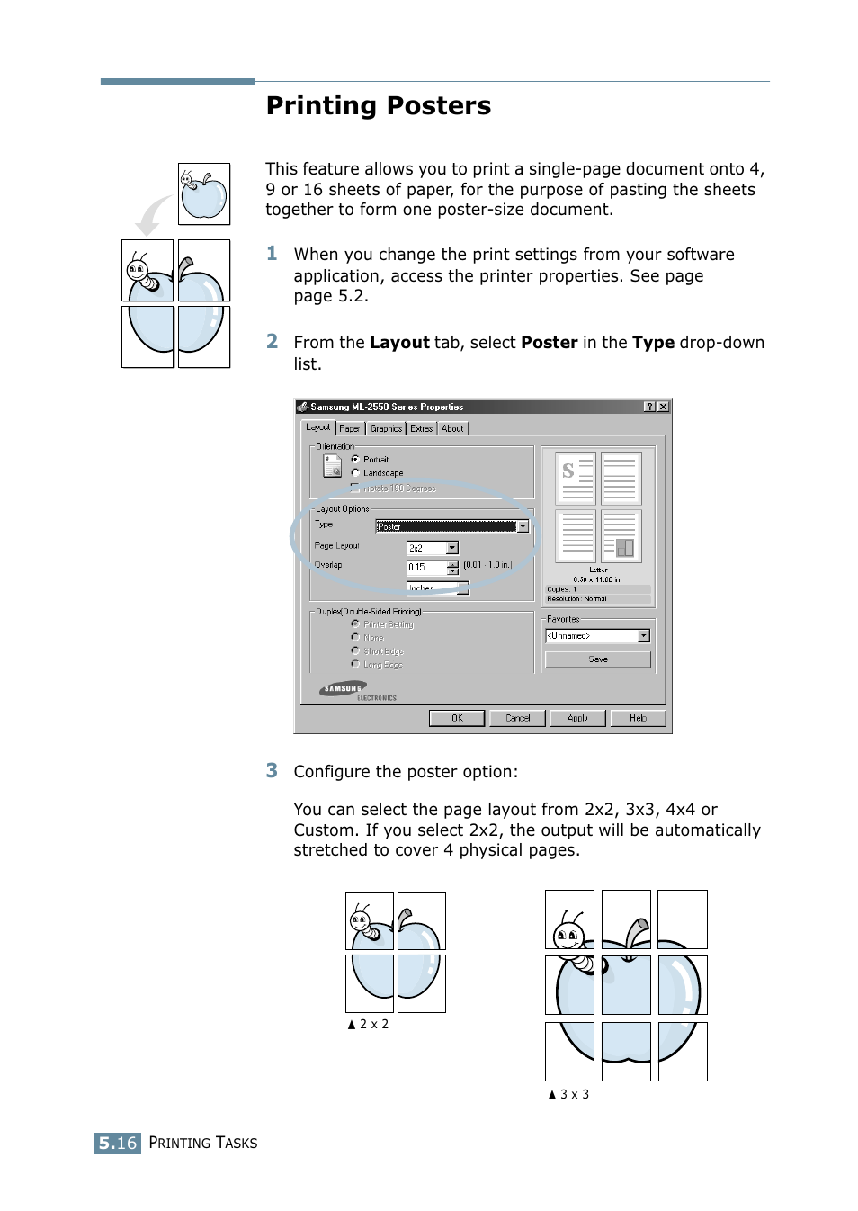 Printing posters | Samsung ML 2550 User Manual | Page 103 / 231