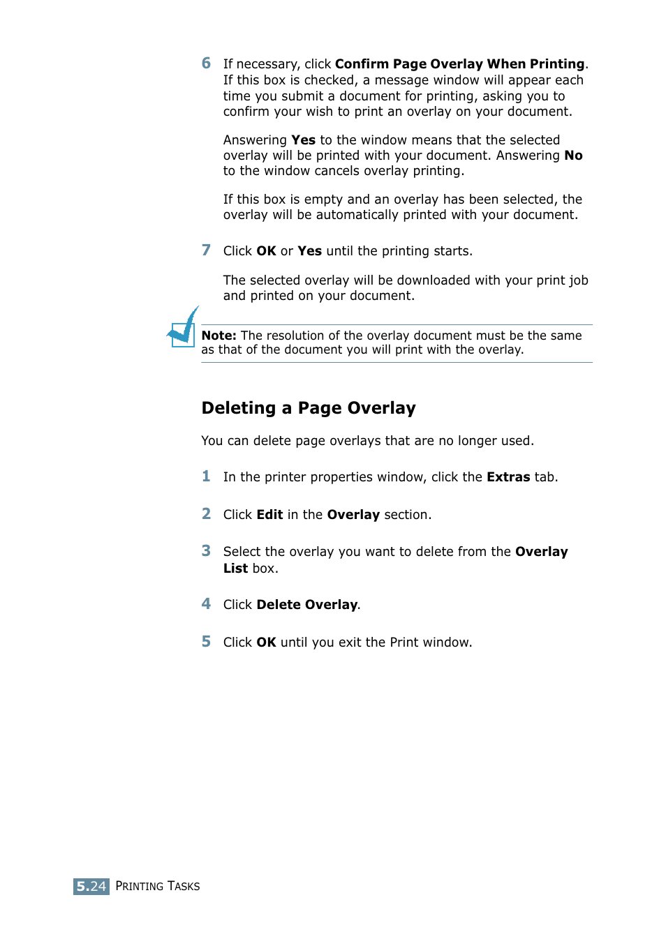 Deleting a page overlay | Samsung ML 2550 User Manual | Page 111 / 231
