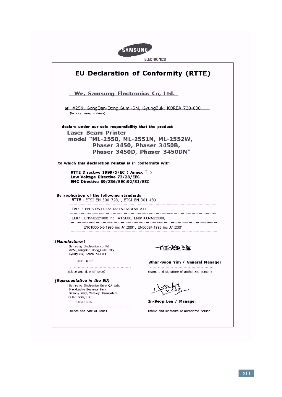 Samsung ML 2550 User Manual | Page 14 / 231