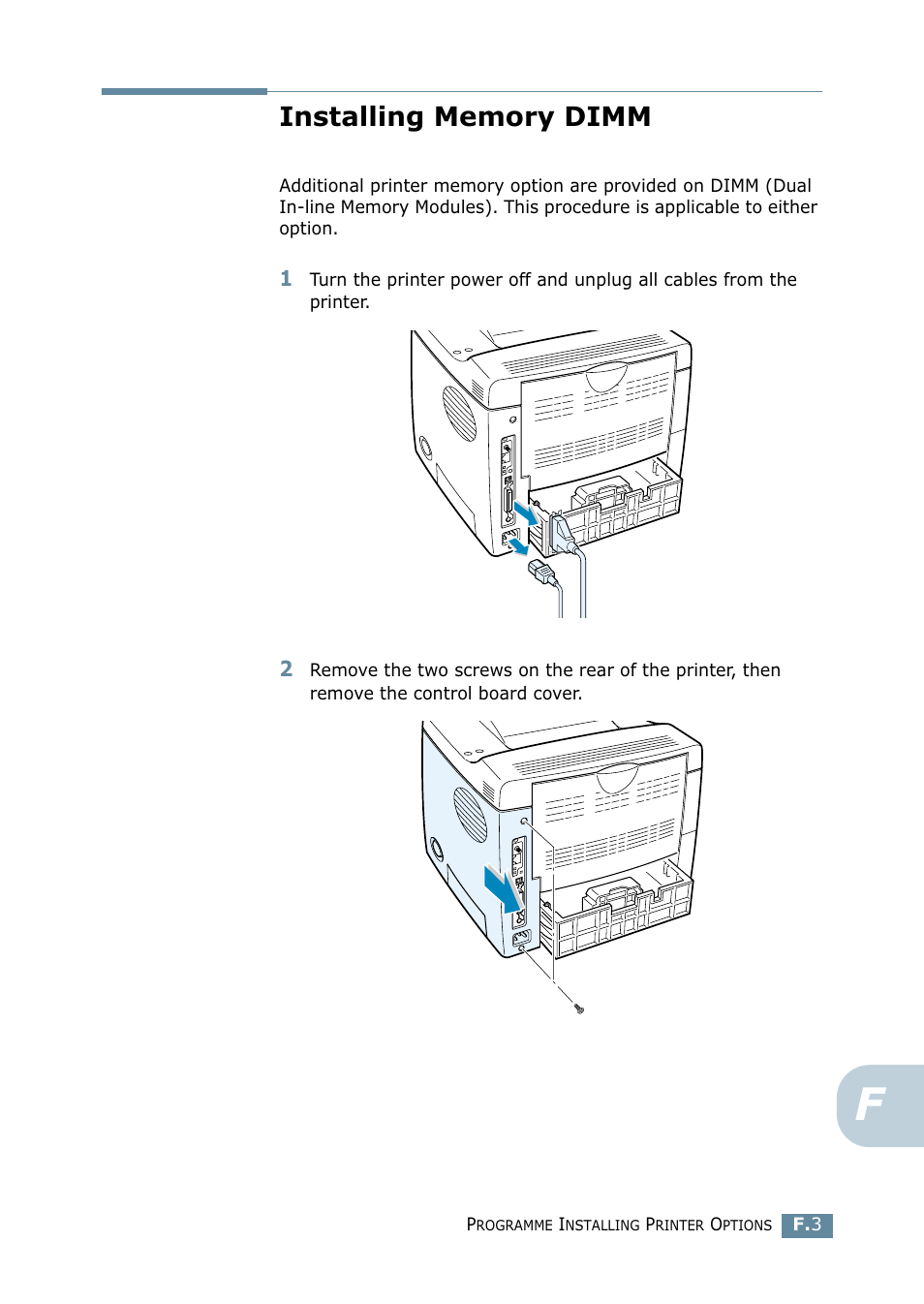 Installing memory dimm | Samsung ML 2550 User Manual | Page 208 / 231