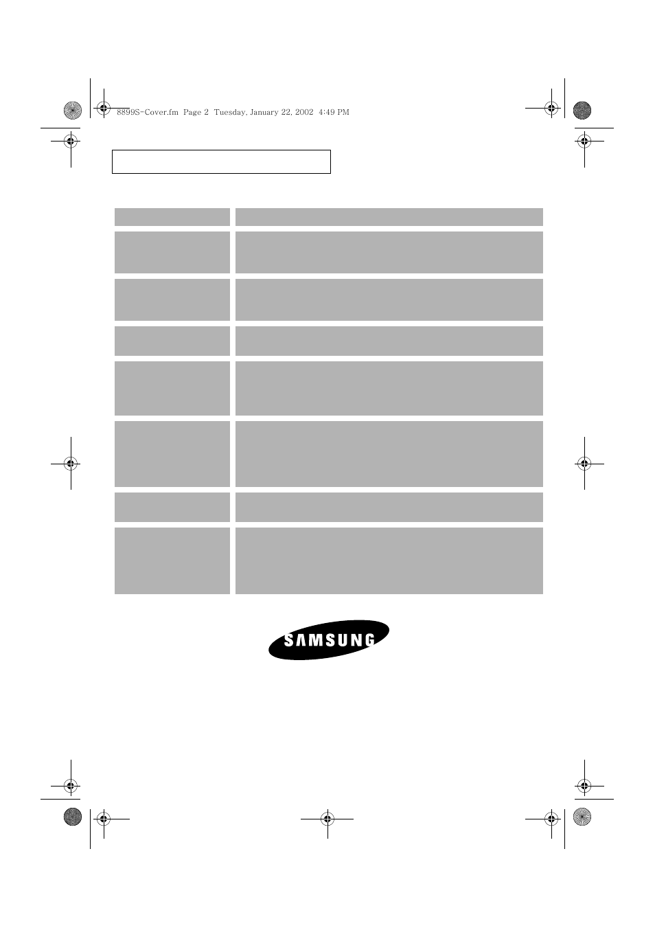 105 c | Samsung MS8899S User Manual | Page 32 / 32