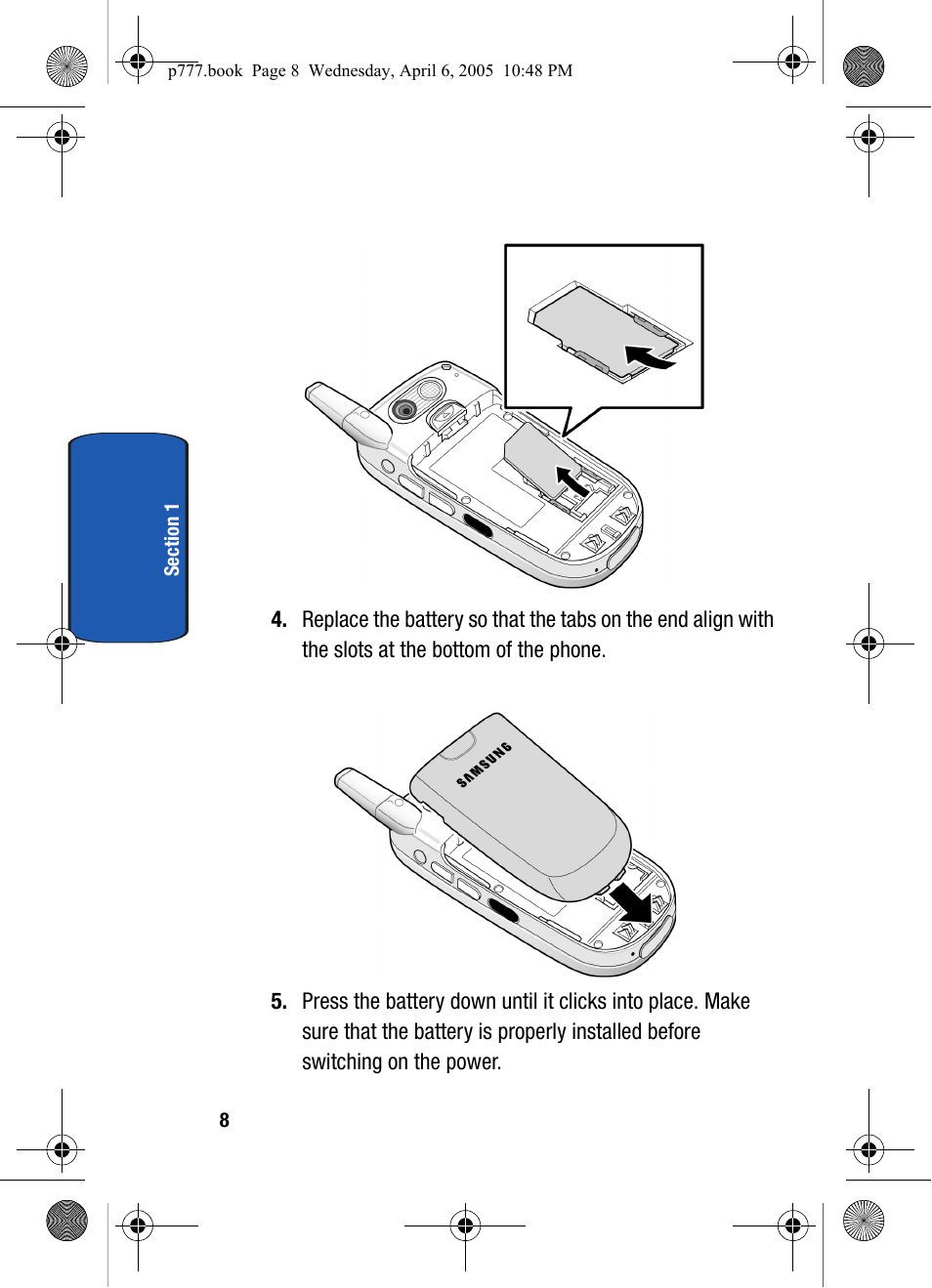 Samsung P O R T A B L E T R I - M O D E T E L E P H O N E SGH-P777 User Manual | Page 12 / 205