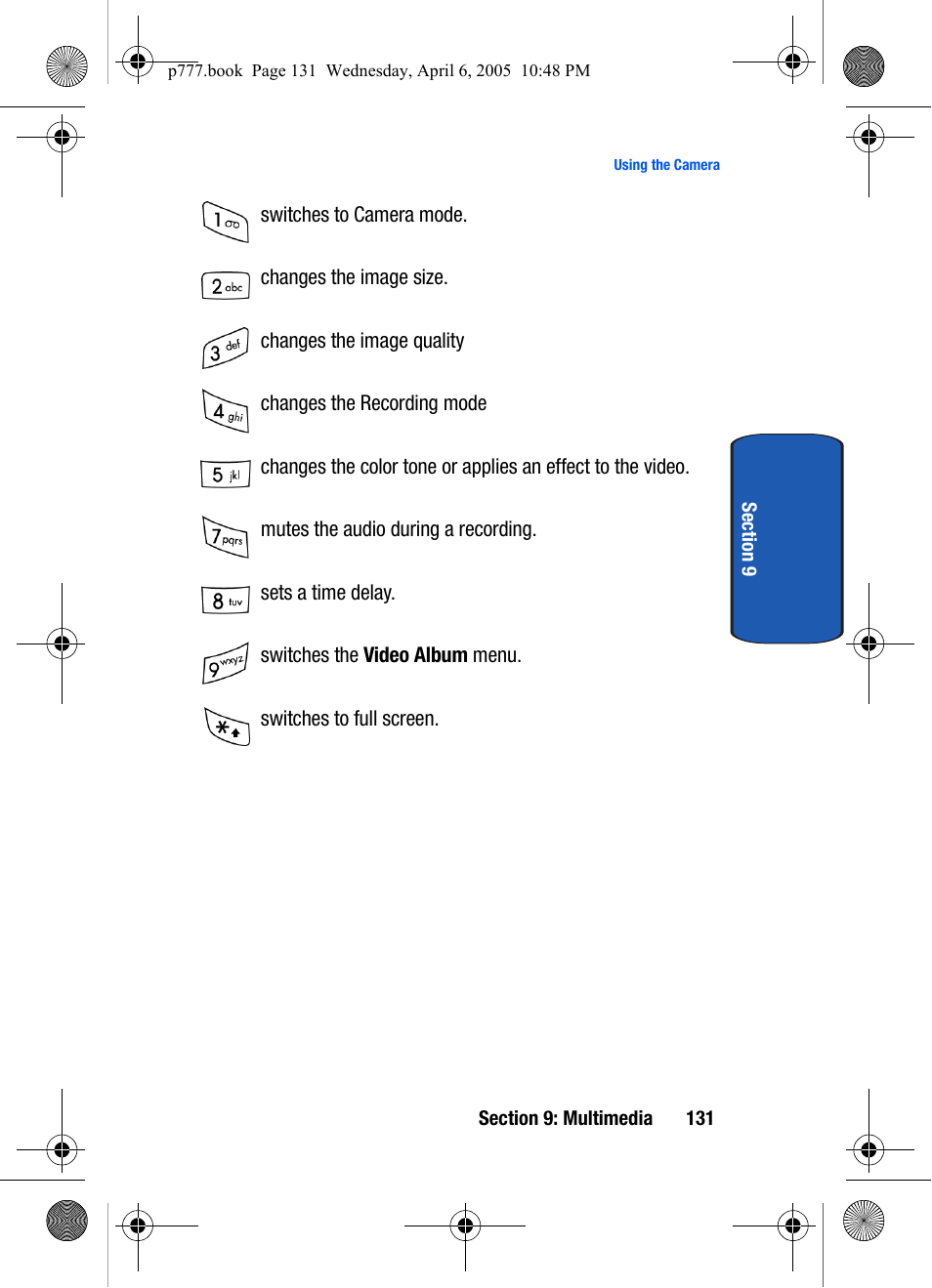 Samsung P O R T A B L E T R I - M O D E T E L E P H O N E SGH-P777 User Manual | Page 135 / 205