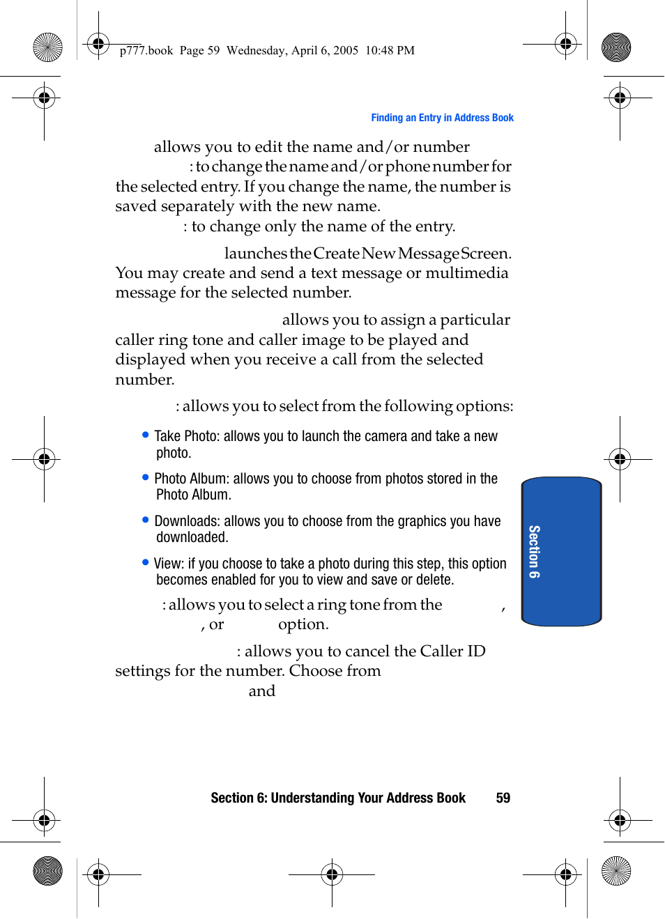 Samsung P O R T A B L E T R I - M O D E T E L E P H O N E SGH-P777 User Manual | Page 63 / 205