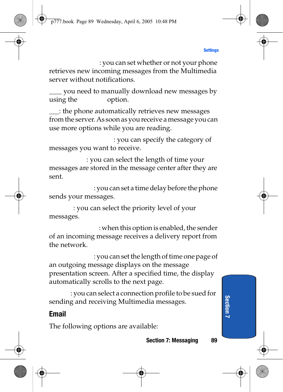 Email | Samsung P O R T A B L E T R I - M O D E T E L E P H O N E SGH-P777 User Manual | Page 93 / 205