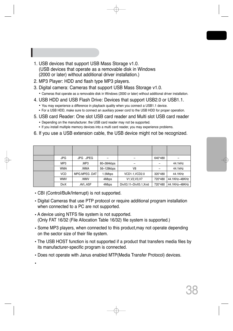 Compatible devices, Gb opera tion | Samsung HT-TQ25 User Manual | Page 39 / 80