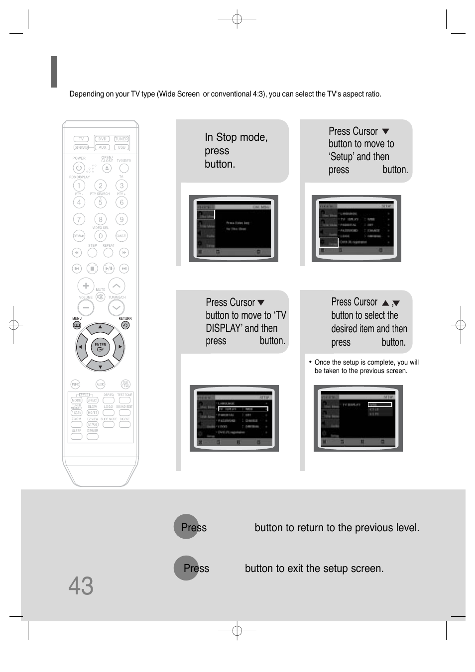 Setting tv screen type | Samsung HT-TQ25 User Manual | Page 44 / 80