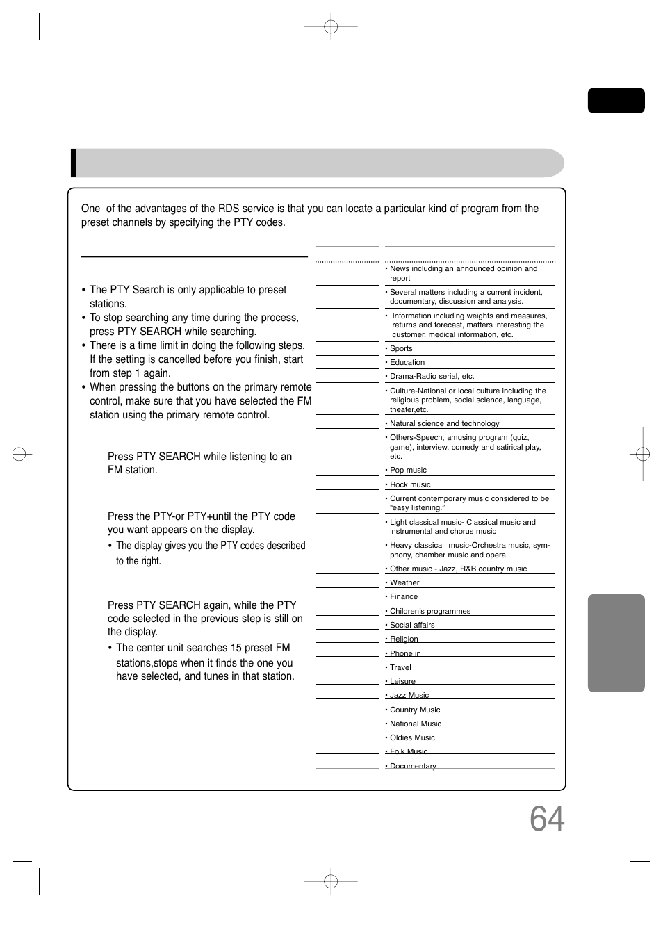 Radio opera tion | Samsung HT-TQ25 User Manual | Page 65 / 80