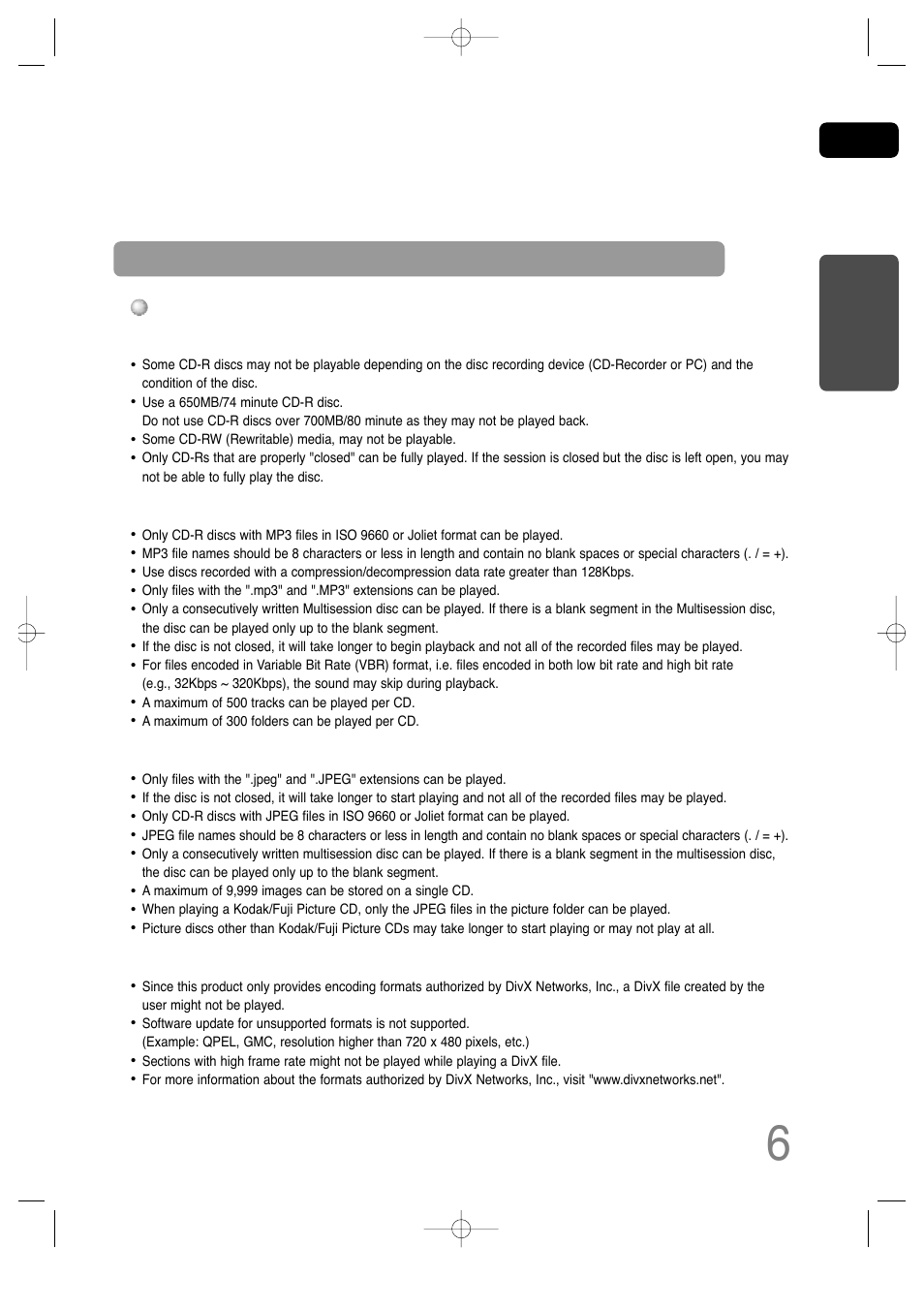 Description, Disc recording format | Samsung HT-TQ25 User Manual | Page 7 / 80