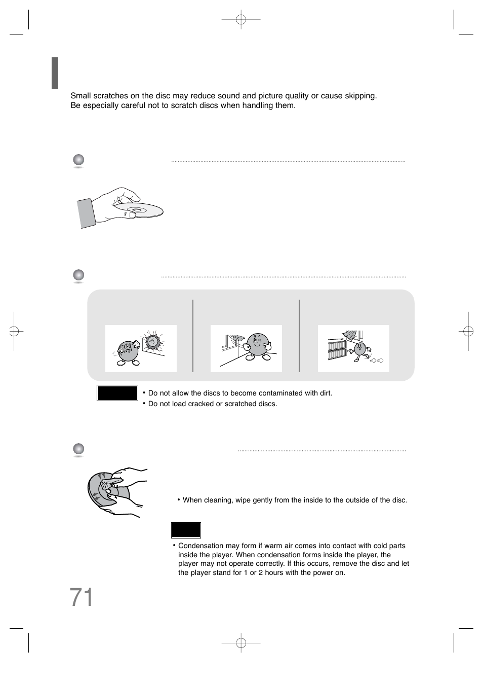 Cautions on handling and storing discs, Language code list | Samsung HT-TQ25 User Manual | Page 72 / 80