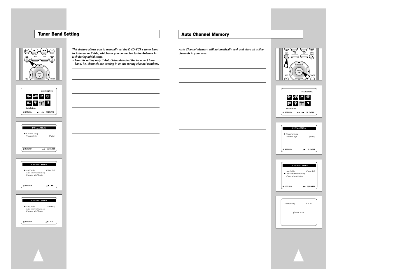 Tuner band setting | Samsung CHT-420 User Manual | Page 10 / 32