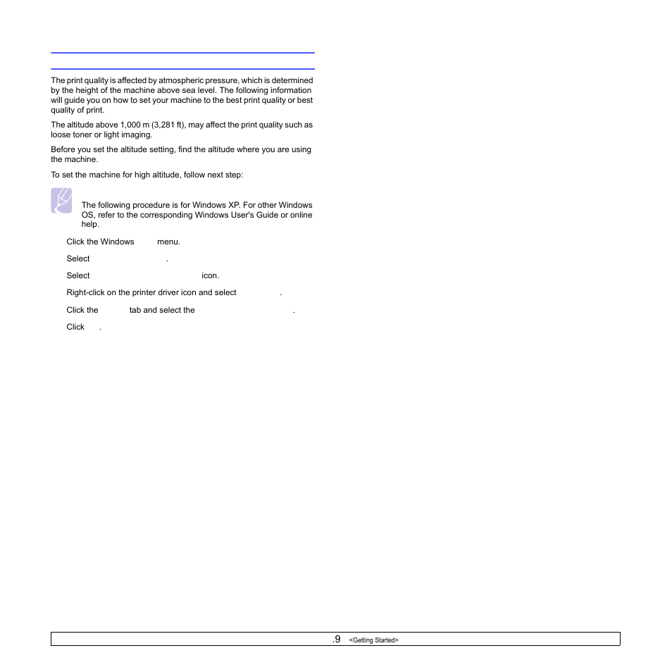 Altitude adjustment, Age 3.9 for | Samsung ML-1630W Series User Manual | Page 30 / 100