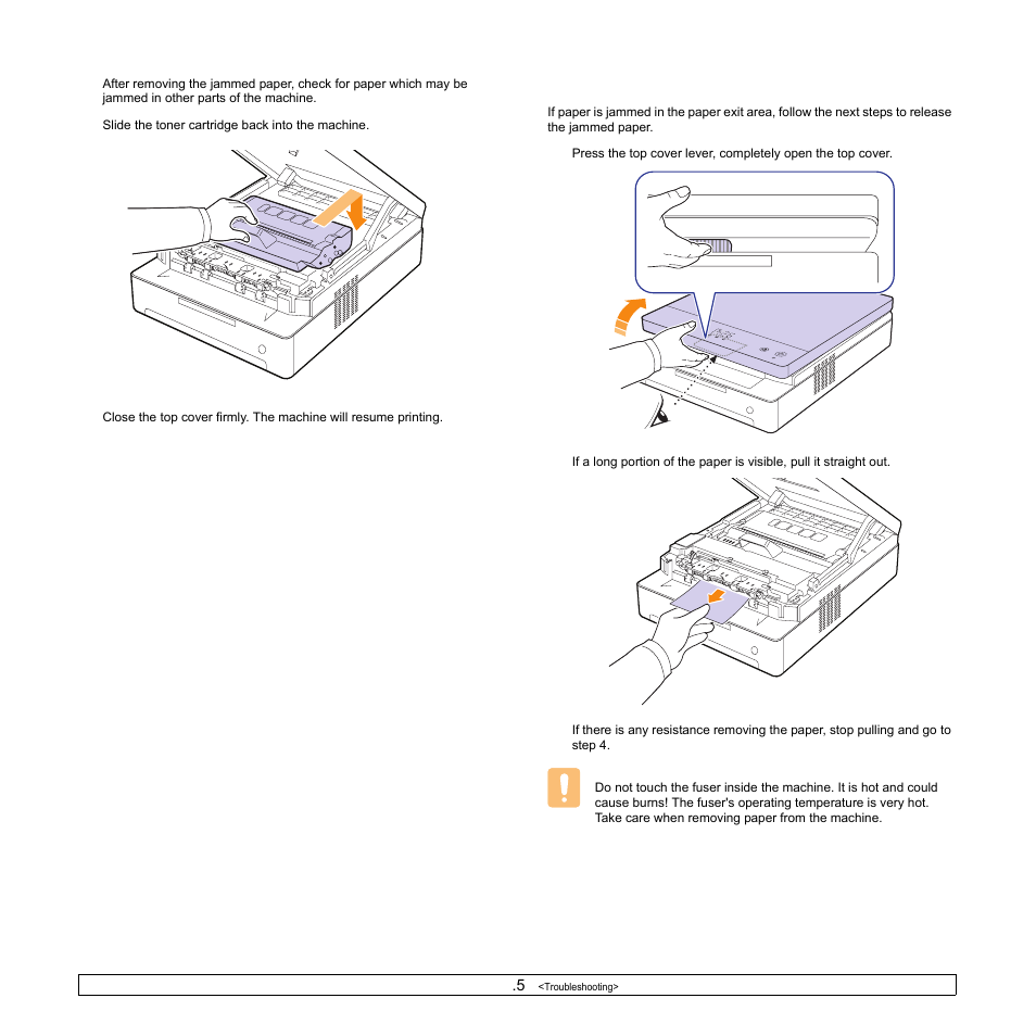 In the exit area | Samsung ML-1630W Series User Manual | Page 49 / 100