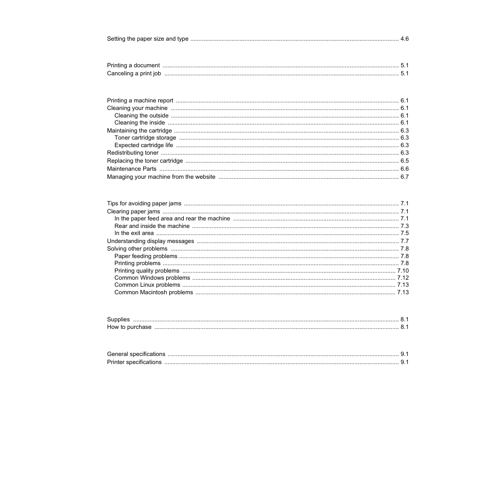 Samsung ML-1630W Series User Manual | Page 6 / 100