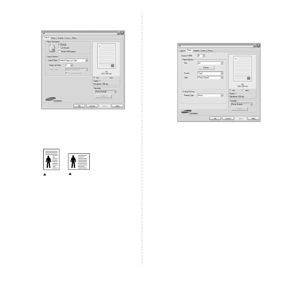 Layout tab, Paper tab, Layout tab paper tab | Layout tab - paper tab | Samsung ML-1630W Series User Manual | Page 76 / 100