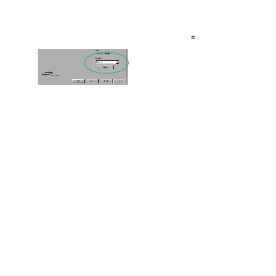 Using a favorite setting, Using help, Using a favorite setting using help | Using a favorite setting - using help | Samsung ML-1630W Series User Manual | Page 79 / 100